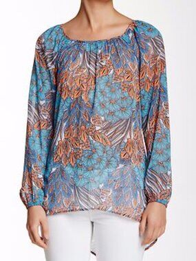 Karen Kane Hi Low 3/4 Sleeve Sheer Top 2X